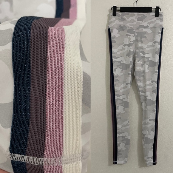 Spiritual Gangster Pants - Spiritual Gangster Camo Perfect High Waisted Yoga Leggings with Metallic Stripe